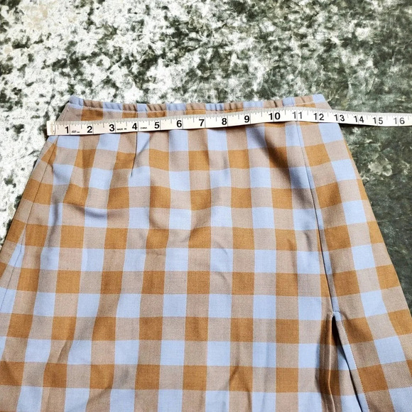 Sunday Best Plaid Blue/Tan Mini Skirt - Picture 6 of 8